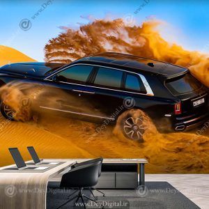 پوستر دیواری سه بعدی ماشین آفرود در کویر