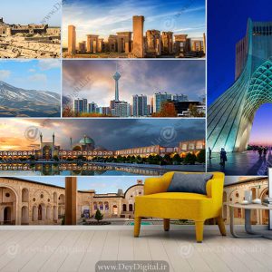 پوستر دیواری سه بعدی طرح مکان های دیدنی ایران