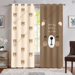 پرده پانچ طرح خرس تدی برای اتاق کودک
