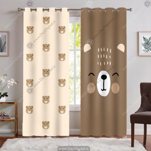 پرده پانچ طرح خرس تدی برای اتاق کودک