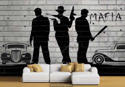 کاغذ دیواری سه بعدی برای اتاق مافیا