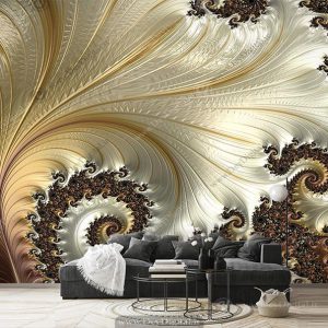 پوستر دیواری سه بعدی برگ طلایی