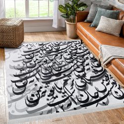 فرشینه چاپی مدل سیاه مشق و خطاطی