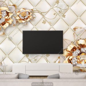 پوستر دیواری پشت تلویزیون گل جواهری ba-2836