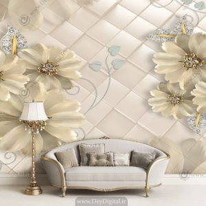پوستر دیواری سه بعدی گل نگین ba-2852