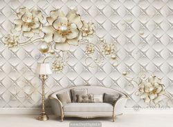 پوستر دیواری گل مروارید سفید ba-2884