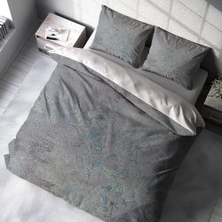 ست روتختی دونفره پتینه طوسی با طرح فیروزه ای محو