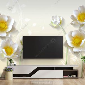 پوستر دیواری گل سفید ba-4638