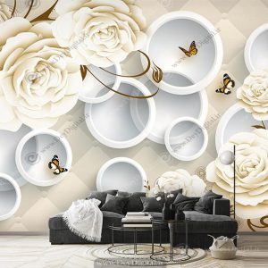 پوستر دیواری گل رز سه بعدی ba-4717