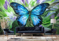 پوستر دیواری پروانه آبی ba-5807