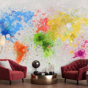 کاغذ دیواری نقشه آبرنگی ba-5842