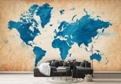 پوستر دیواری نقشه قاره جهان ba-5845