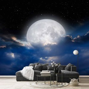 پوستر دیواری آسمان ابری و ماه ba-5861