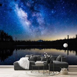کاغذ دیواری آسمان شب پر ستاره ba-5870