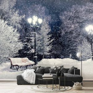 کاغذ دیواری سه بعدی درختان برفی ba-5942