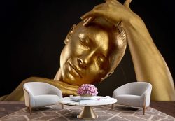 پوستر دیواری مجسمه زن رنگ طلایی ba-5980