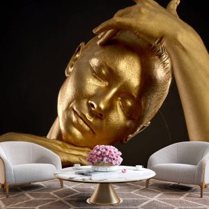 پوستر دیواری مجسمه زن رنگ طلایی ba-5980