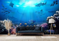 پوستر دیواری ماهی ها زیر دریا ba-6013