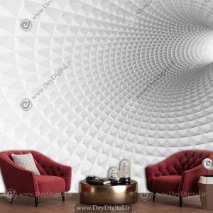 پوستر سه بعدی تونل عمق دار رنگ طوسی روشن