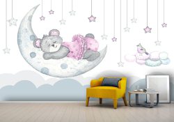 پوستر دیواری فانتزی طرح خرصی و ماه و ستاره