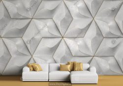 پوستر دیواری سه بعدی با فرم های هندسی شبیه به گل