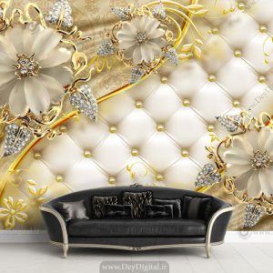 پوستر دیواری سه بعدی گل جواهر ba-9008