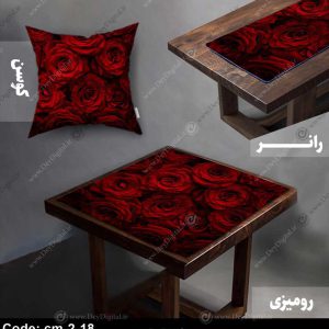 رومیزی رانر طرح گل رز cm-2-18