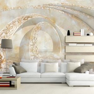 پوستر دیواری گچ بری با اکلیل طلایی