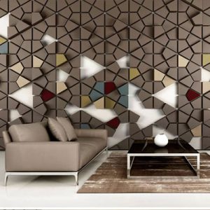 پوستر دیواری طرح سه بعدی مثلث های کوچک