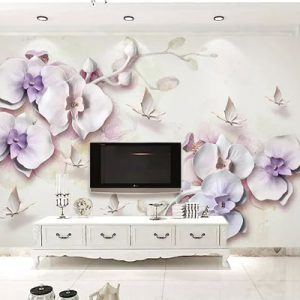 پوستر دیواری گل هنری بنفش