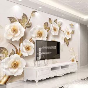 پوستر دیواری گل برجسته و پروانه ها