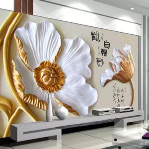 پوستر دیواری گل بزرگ خمیری شکل