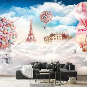 پوستر دیواری سه بعدی برج ایفل دخترانه