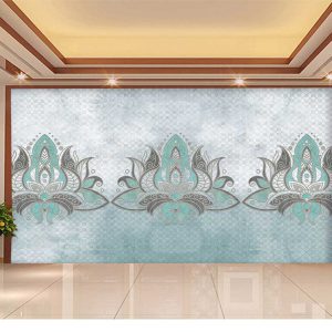 پوستر دیواری گل فیروزه ای