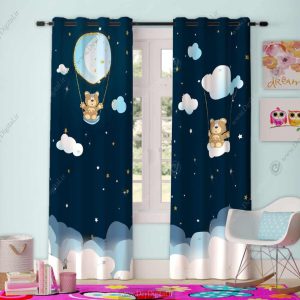 پرده چاپی خرس عروسکی pk-4209