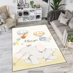 فرش چاپی اتاق کودک فیل