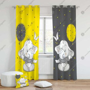 قیمت پرده سه بعدی کودک طرح فیل عروسکی