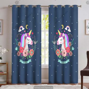 پرده پانچی دخترانه تک شاخ pk-2930