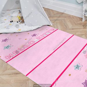 فرشینه اتاق کودک طرح ساده دخترانه صورتی