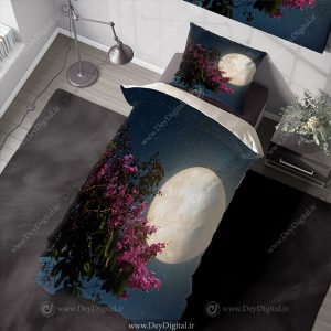 روتختی طرح ماه و ستاره و شکوفه های صورتی