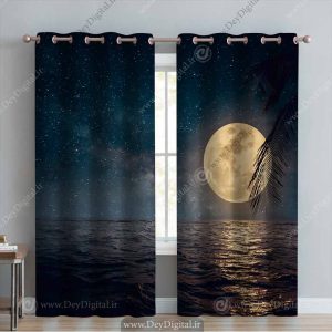 پرده پانچی طرح ماه و دریاچه pk-3223