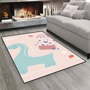 فرشینه اتاق نوزاد طرح عروسکی دایناسور زمینه روشن