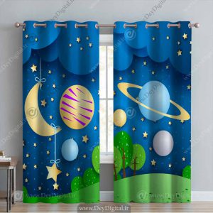پرده پانچی سه بعدی کهکشان کودکانه pk-3258