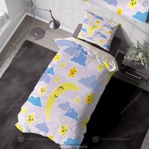 روتختی سه بعدی طرح ابر و ماه و ستاره
