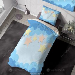روتختی اتاق کودک طرح ستاره ای با زمینه آبی