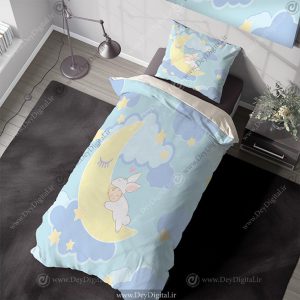روتختی سه بعدی بچگانه طرح کارتونی ماه بزرگ و کودک