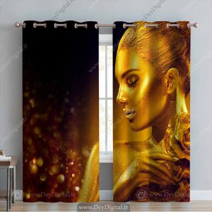 پرده پانچی فیس زن طلایی pk-3354