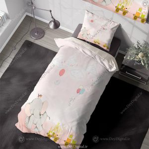روتختی سه بعدی فیل عروسکی در حال بردن گاری پر از گل