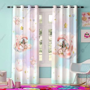 پرده چاپی آسمون ماه و ستاره pk-4142