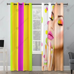پرده پانچی طرح فیس زن pk-4160